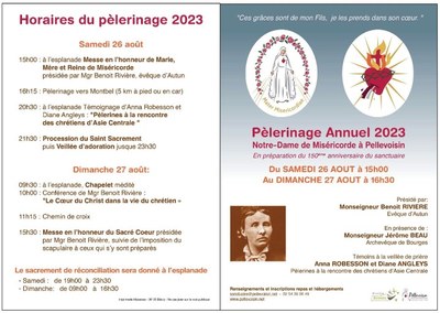 Pellevoisin - 26 et 27 août 2023 - Pèlerinage à N.D. de Miséricorde